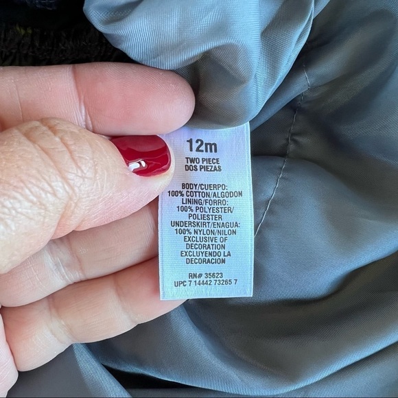 Carter’s Dress Me Up Polka Dot Dress Baby 12 Months Gray Pink Sash Bow Tulle NWT - Picture 9 of 9